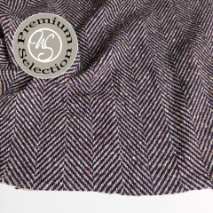 Wollstoff Fischgr�tmuster Deadstock Designerstoff, ecrue oxblood