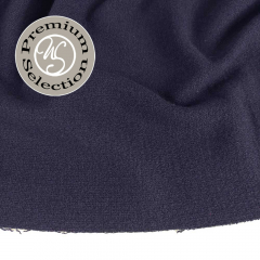 Wollstoff mit Textur uni, dunkelblau - Made in Italy