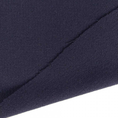Wollstoff mit Textur uni, dunkelblau - Made in Italy