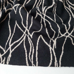 Jacquard Strickstoff abstrakte Linien, beige schwarz
