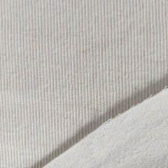 EINZELST�CK (2 m) Wollmischstoff mit Rippen in Cremewei� - Made in Italy