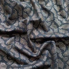 Jerseystoff Punto di Roma Foliendruck Snake Print, gold schwarz