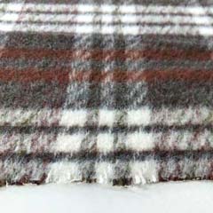Mantelstoff Karomuster flauschig weich Mantelflausch, rotbraun anthrazit wei�