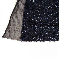 Paillettenstoff elastisch, marineblau schwarz