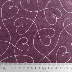 Flanell Stoff Baumwollstoff wei�e Herzen, burgundy