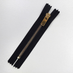 Rei�verschluss metall gold 12 cm nicht teilbar, schwarz