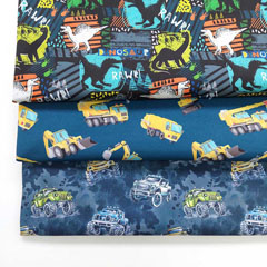 Einzelst�ck 1,2 m Softshell Stoff Jackenstoff Monstertrucks, bunt grau dunkelblau