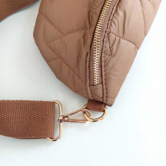 Bauchtasche Steppstoff gold RV Gurtband - hellbraun