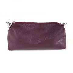 Wildledertasche 2 in 1 Handtasche & T�schchen Ledergriffe-burgundy - Made in Italy