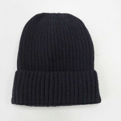 M�tze Strickm�tze ungef�ttert uni klassischer Stil, schwarz