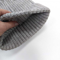 M�tze Strickm�tze ungef�ttert uni klassischer Stil, grau meliert