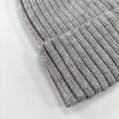 M�tze Strickm�tze ungef�ttert uni klassischer Stil, grau meliert