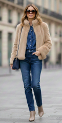Fellimitat Fake Fur butterweich dicht super trendy, beige