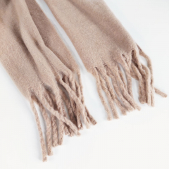 Schal mit Fransen Halstuch flauschig weich, beige
