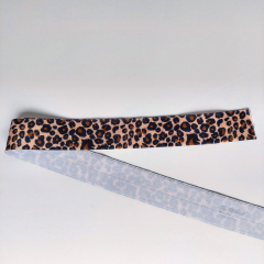 Falzgummi Falzband elastisch kleines Leopardenmuster, schwarz braun beige