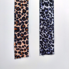 Falzgummi Falzband elastisch kleines Leopardenmuster, schwarz grau