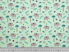 RESTST�CK 49 cm Jersey Elefanten Palmen, hellmint