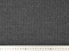 RESTST�CK 38 cm Strickstoff Baumwolle Halbpatent gerippt, anthrazit