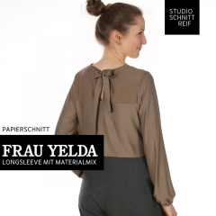 Papierschnittmuster Shirt mit Schleife und Teilpasse FRAU YELDA Studio Schnittreif