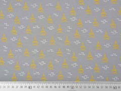 Jersey Segelboote Fische, wei� ocker grau