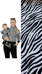 RESTST�CK 92 cm Sweatstoff French Terry Zebramuster Meterware, schwarz wei�