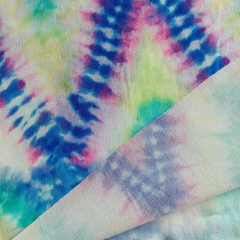 Viskose Krepp Stoff Batik Look Zickzackmuster Ethnomuster kobaltblau limegreen pink