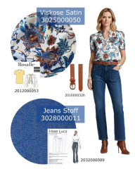 Baumwolljeansstoff mit Stretch uni Denim, mittelblau