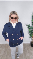 EINZELST�CK 120 cm Baumwolltwill Trenchcoatstoff Jackenstoff Hosenstoff - Admiral Blue
