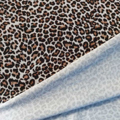 RESTST�CK 50 cm French Terry Sweatstoff Leopardenmuster, schwarz beige
