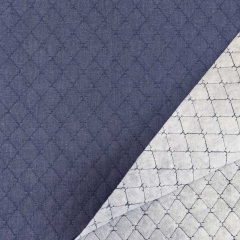 Steppstoff Denim Jeansstoff wattiert zweilagig Futterstoff - jeansblau