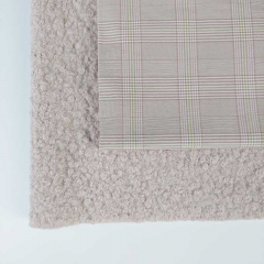 Hosenstretch Stoff Bengalin Glencheck Muster, hellgr�n matt braun hellbeige