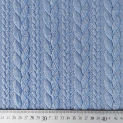 RESTST�CK 50 cm Jacquardjersey Stoff Zopfmuster,�bleu (hellblau)
