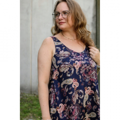 Viskose Satin Stoff Blusenstoff Blumen Paisleymuster- weinrot hellbeige dunkelblau- Made in Italy