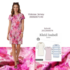 Viskose Jersey Stoff Blumen, pink rosa rot