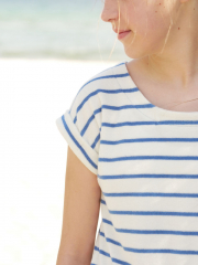 Sweat Frotteestoff Streifen, taupe grau cremewei�