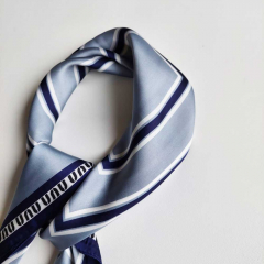 Halstuch Streifen quadratisch Schal Bandana Tuch -dunkelblau grau wei�