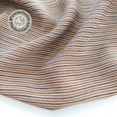 Seide Viskose Stoff Ministreifen - Braunt�ne Dunkelgrau - Made in Italy