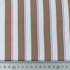Seide Viskose Stoff breite Streifen - rot wei� braun - Made in Italy