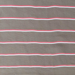 RESTST�CK 75 cm Seide Viskose Stoff schmale Streifen - wei� rot braun - Made in Italy