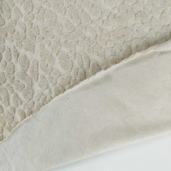 Sweat Frottee Stoff Leopardenmuster, beige