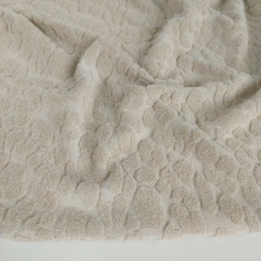 Sweat Frottee Stoff Leopardenmuster, beige