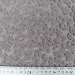 Sweat Frottee Stoff Leopardenmuster, taupe (graubraun)