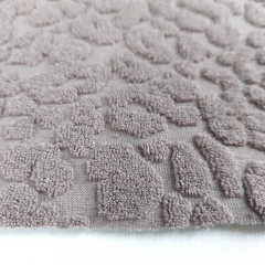 Sweat Frottee Stoff Leopardenmuster, taupe (graubraun)