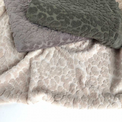 Sweat Frottee Stoff Leopardenmuster, taupe (graubraun)