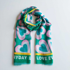 Halstuch Schal Everyday Love, gr�n rosa