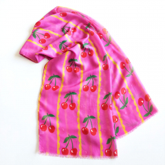 Halstuch Schal Kirschen pink rot gr�n