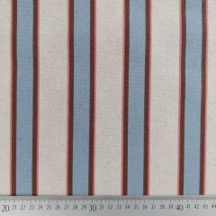 Canvas Stoff Streifen Leinen Optik, hellblau braun natur