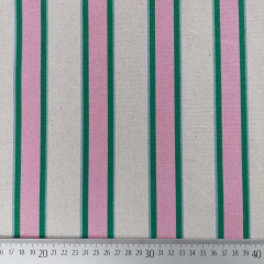 Canvas Stoff Streifen Leinen Optik, rosa gr�n natur