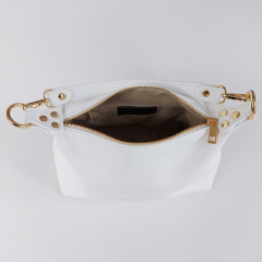 Ledertasche Handtasche klein rechteckig goldene Ringe, Snow White