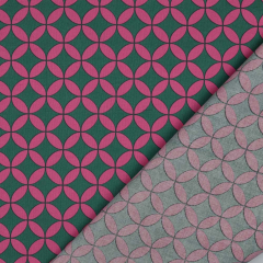 Wasserabweisender Baumwollstoff Grafik Muster Meterware – beschichtet, Gr�n Pink